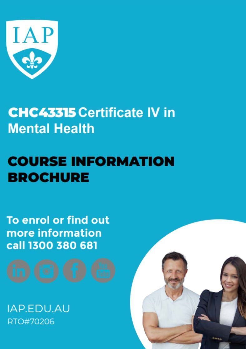 CHC43315 Certificate IV in Mental Health
